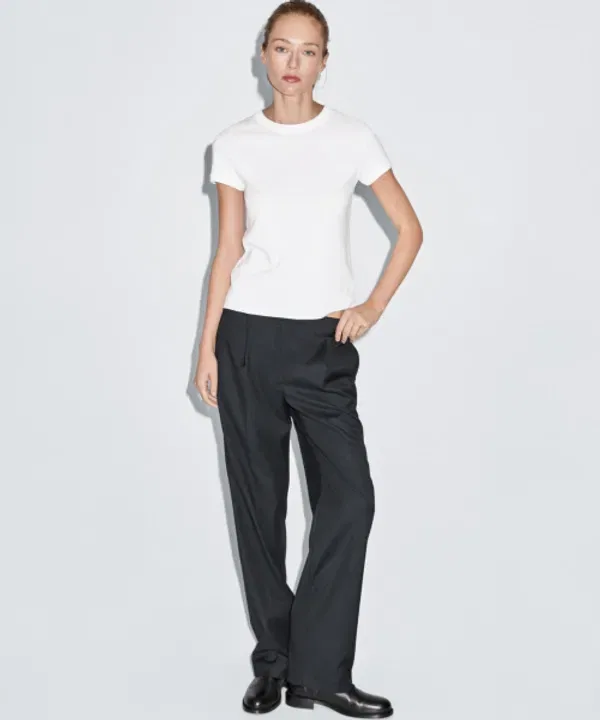 Футболка с коротким рукавом из 100% хлопка, Massimo Dutti — фото 2