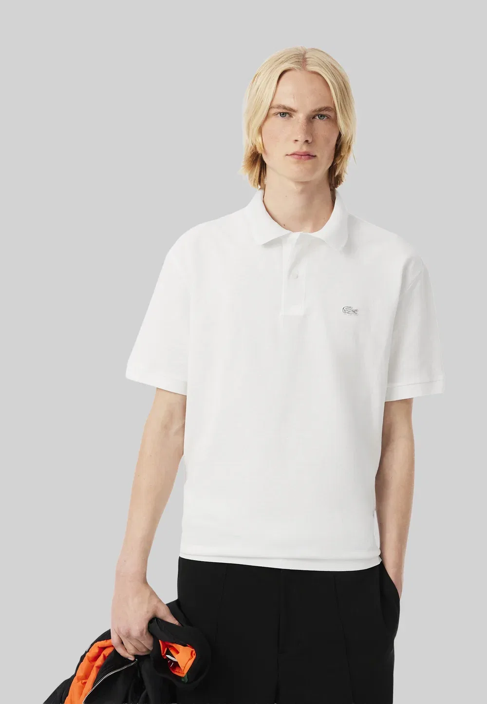 Рубашка поло Lacoste Blanc, однотонная, белый