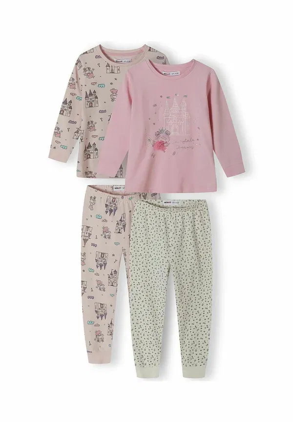 Комплект из 2 предметов длинный рукав, флис Minoti Pink White, белый/розовый