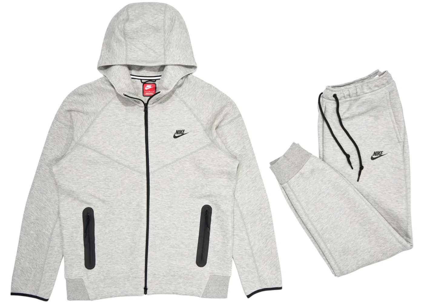 Мужской комплект из футера с технологией Tech Fleece и молнией Nike, Dark Heather Grey/Black
