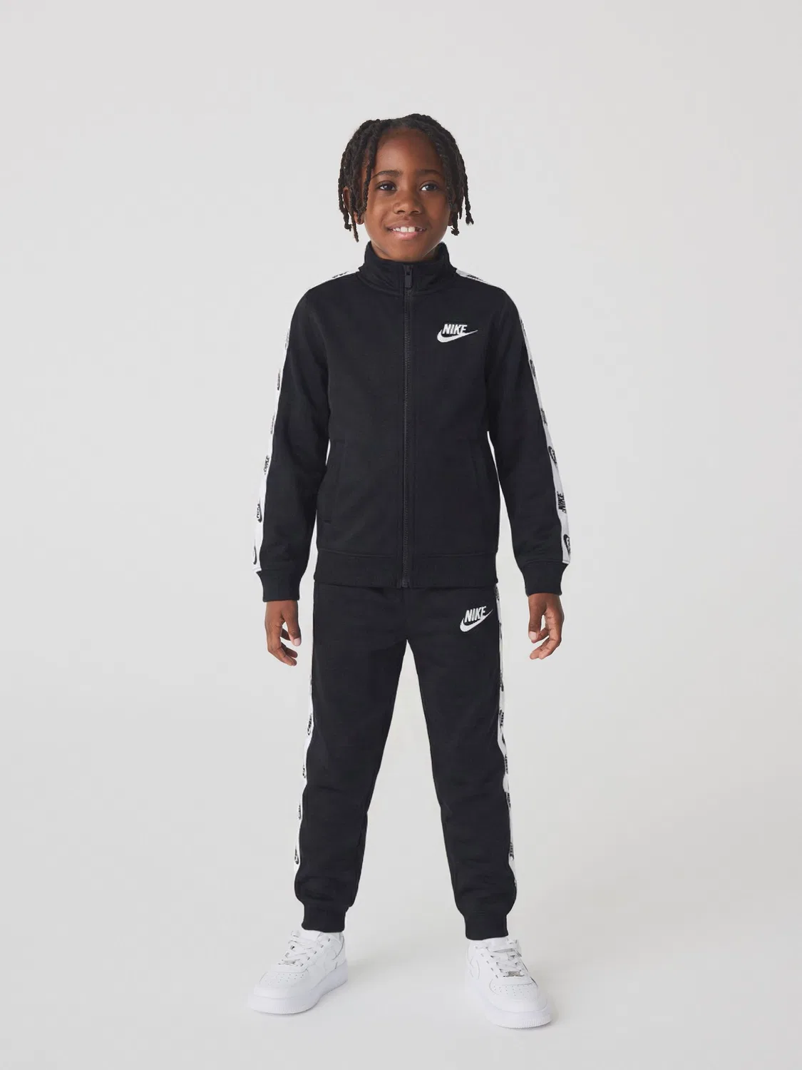 Спортивный костюм Little Poly Full Zip Tape Logo Nike, Black