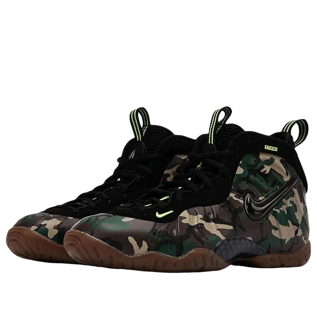 Детские кроссовки с синтетическим верхом Air Foamposite Vapor X Posite Pro 'Green Camo' Nike, Green Camo/Black — фото 3