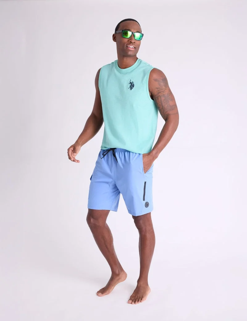 Мужские шорты для плавания U.S. Polo Assn. 8.5" Zip Cargo, голубой — фото 3