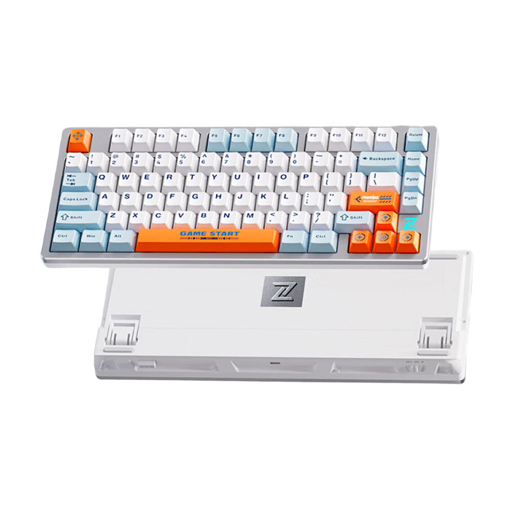 

Клавиатура игровая механическая беспроводная MCHOSE Z75S, Snow Tiger, английская раскладка, белый/голубой/оранжевый