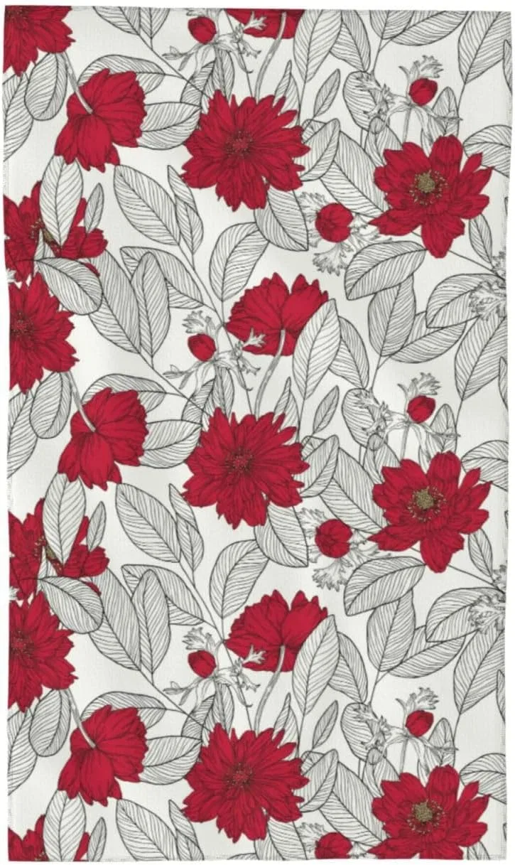 Мочалка для душа Pevtufa, микрофибра, 70x40 см, Blätter und Anemonenblüten