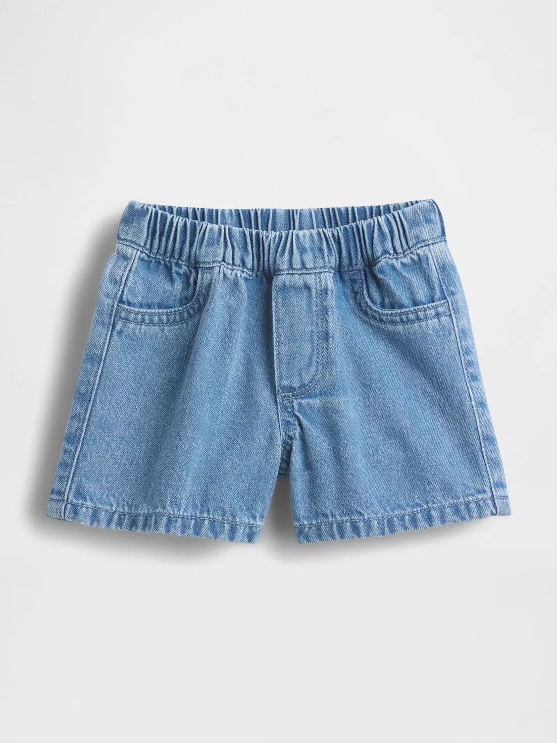 Шорты джинсовые с эластичным поясом, модель Blue Bear Pocket Gap, синий