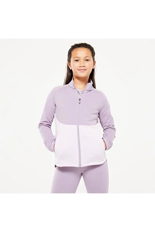 Детский спортивный костюм для девочек с принтом Domyos, Purple Decathlon — фото 2