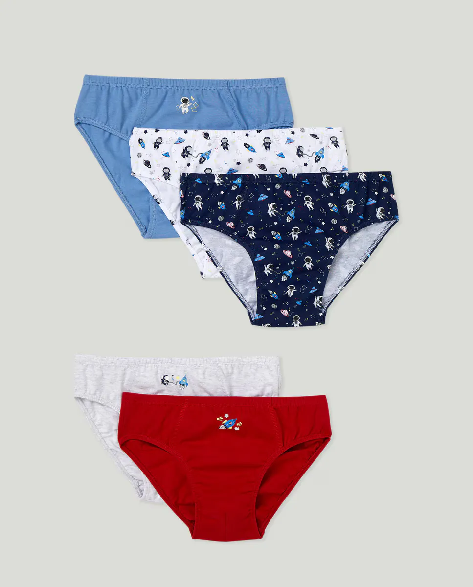 

Комплект из пяти трусов для мальчика Cotton Juice, мультиколор