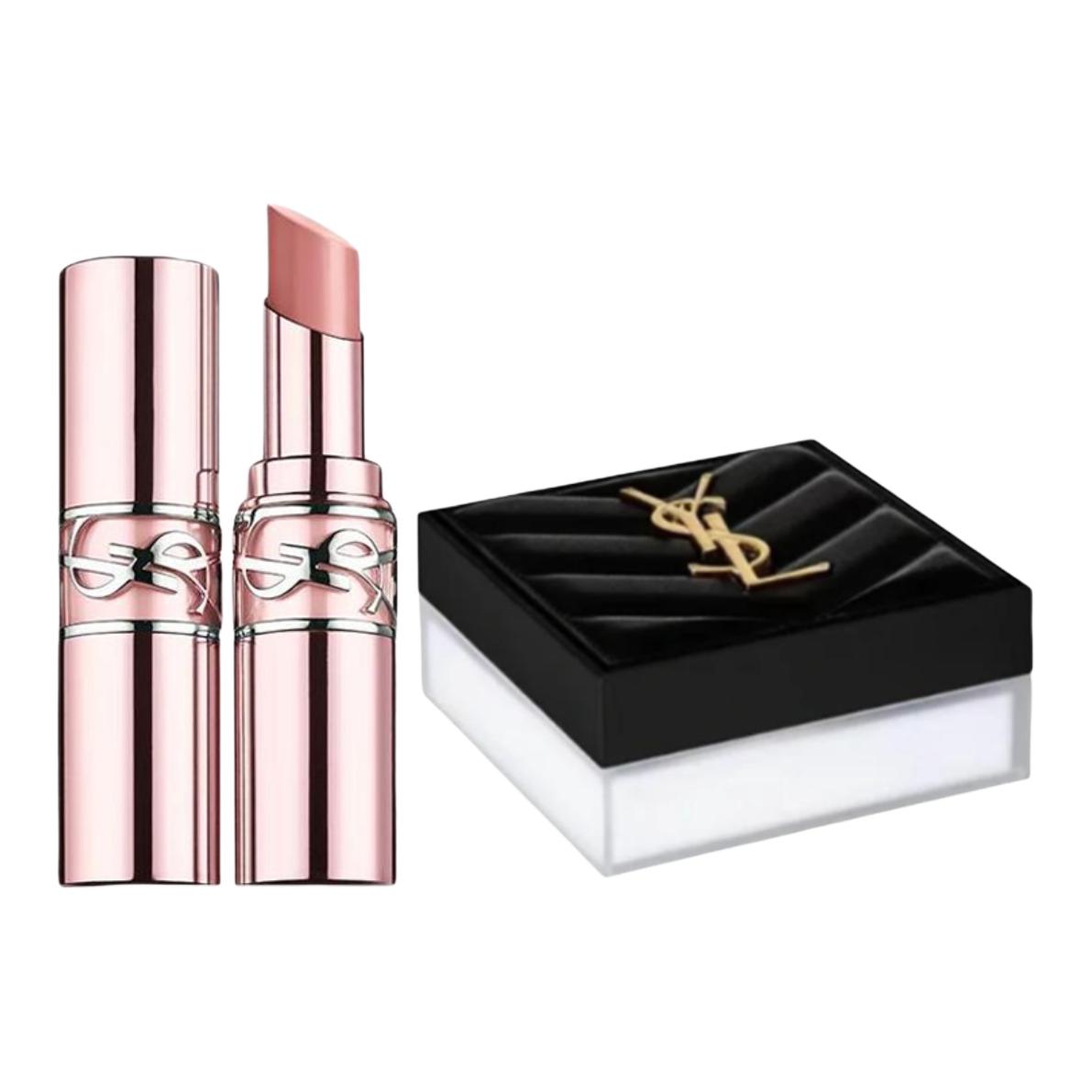 

SAINT LAURENT Набор пудры и помады Pink Lipstick+Loose Powder для фиксации макияжа