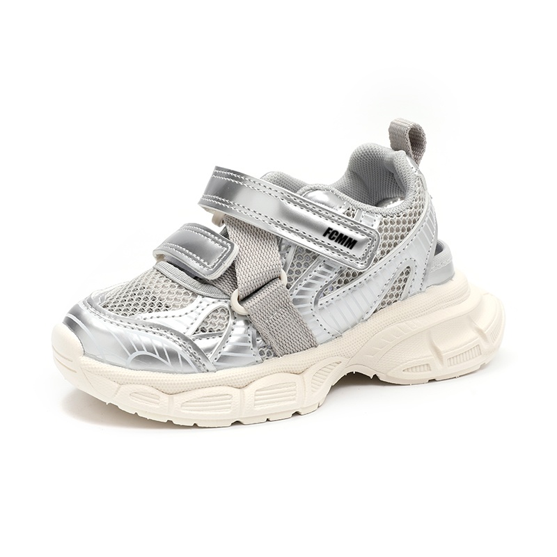 

Нескользящие, легкие, амортизирующие, низкие повседневные кроссовки для детей FCMM, серебряный
