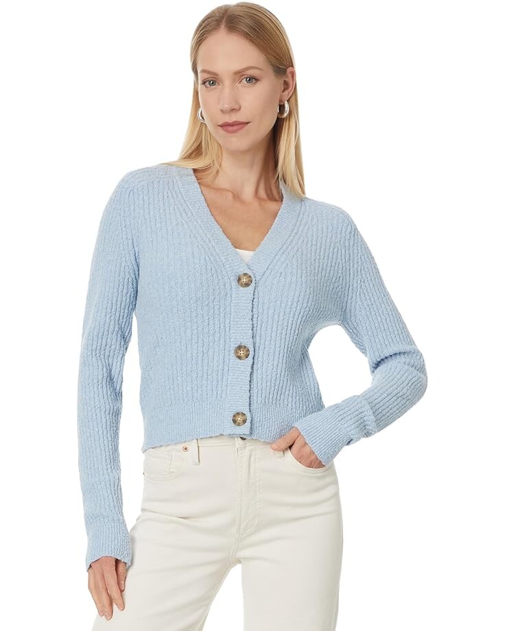 

Свитер Madewell Deehan Cotton Boucle Cardigan, цвет Hthr Indigo White