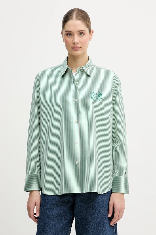 

Хлопковая рубашка Tommy Hilfiger, зеленый