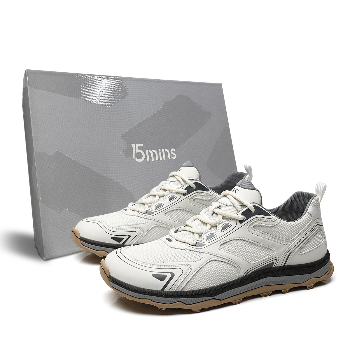 

Низкие повседневные кроссовки Men's 15 MINS, землисто-желтый (кожаная версия)