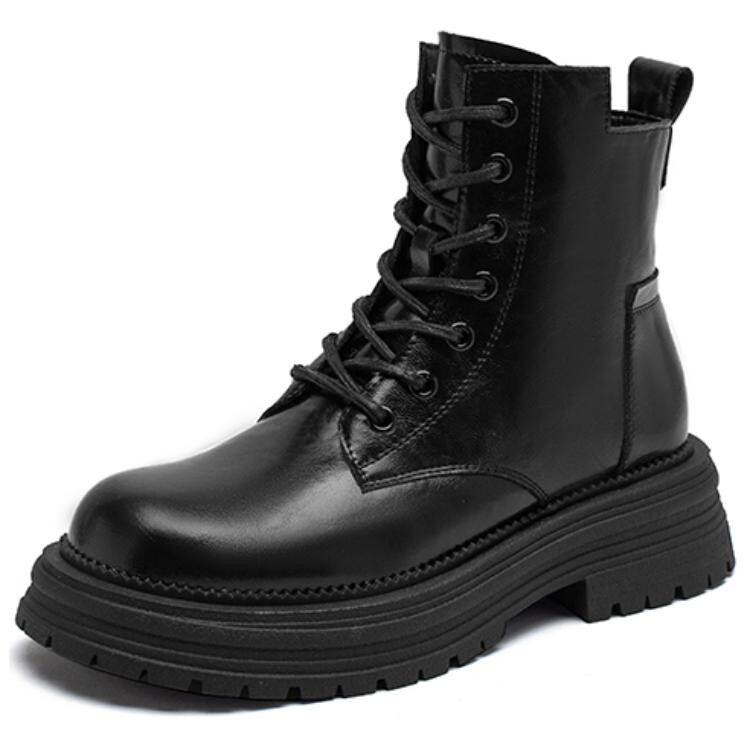 Ботинки женские Agsdon Martin Boot на шнуровке, черный — фото 2