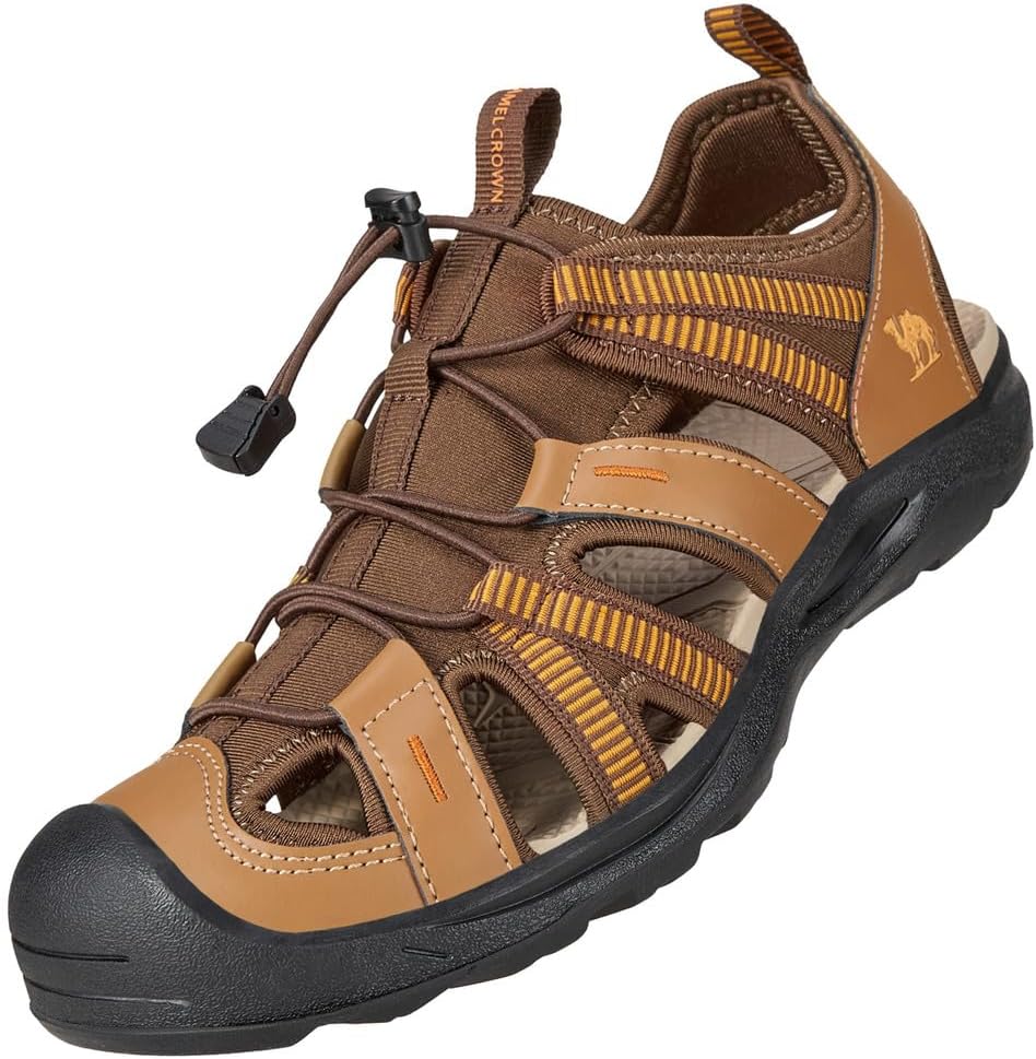 

Мужские водонепроницаемые походные сандалии CAMEL CROWN с закрытым носком, спортивные летние сандалии, сандалии для пляжа и активного отдыха на открытом воздухе, хаки