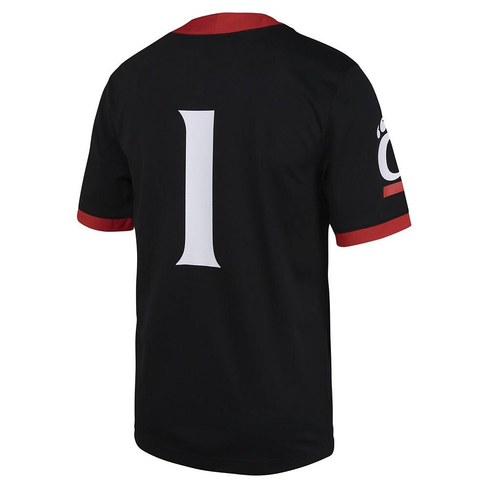 Мужская футбольная майка Nike #1 Cincinnati Bearcats Untouchable Black черного цвета, цвет Cin Black — фото 4