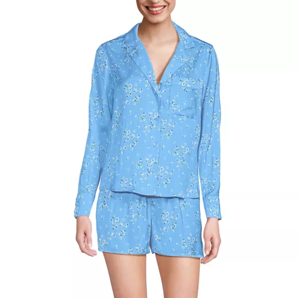 

Женский пижамный комплект из 2 предметов: верх и шорты Lands' End, цвет blue snow floral