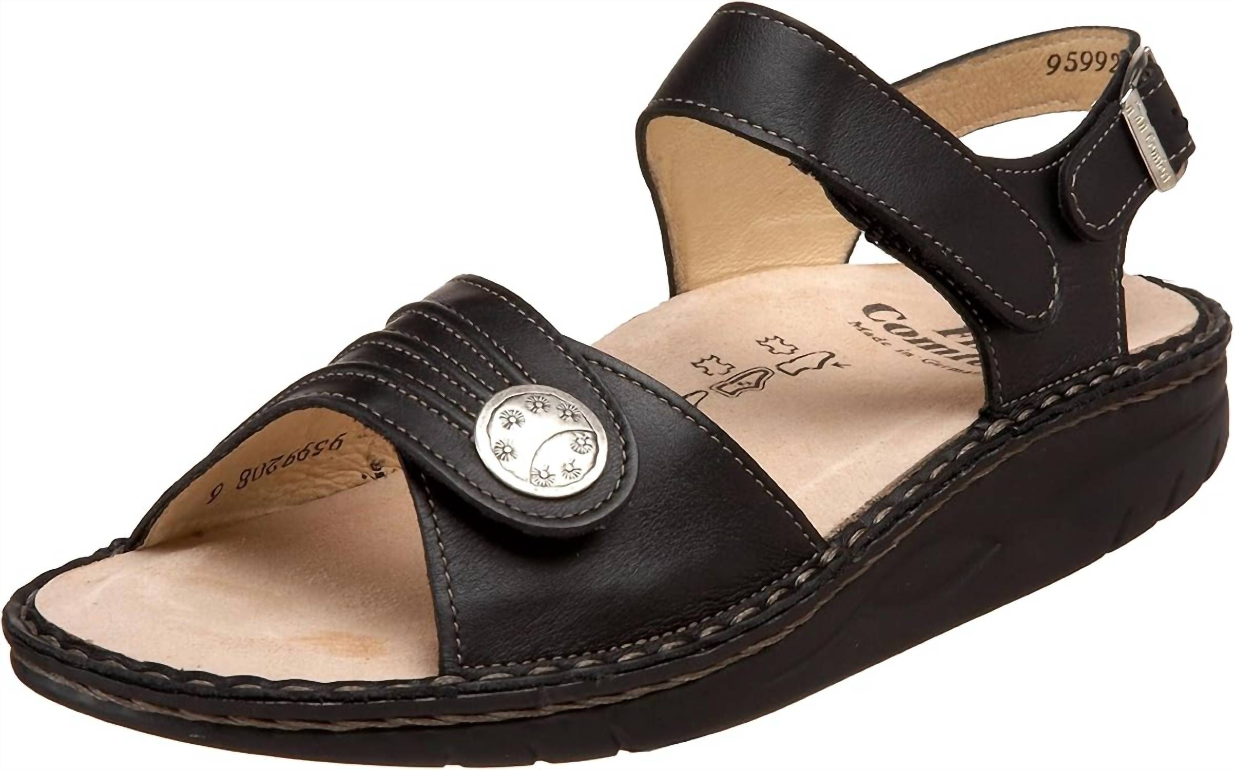 Женские комфортные сандалии Sausalito Finnamic черные Finn Comfort