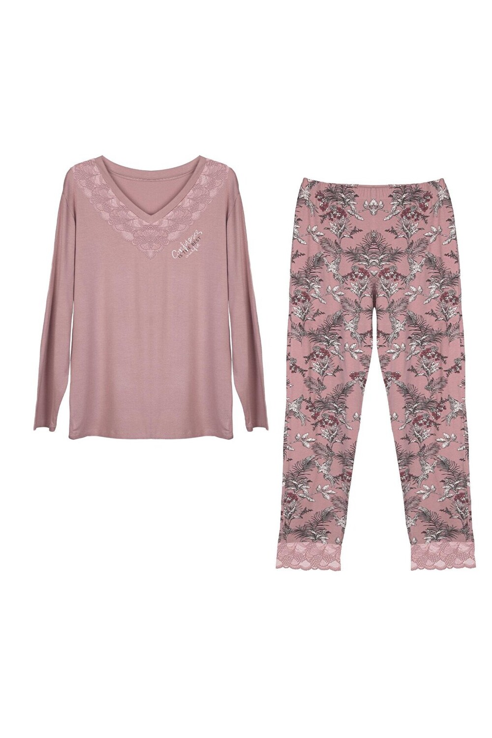 

Женский вискозный пижамный комплект с длинными рукавами Dominant, норка