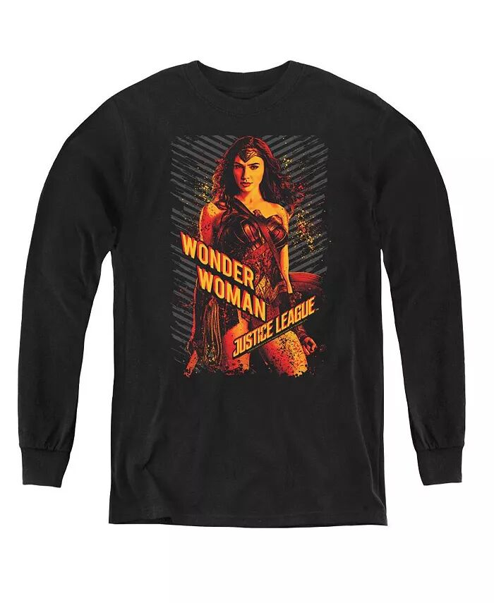 

Толстовка с длинными рукавами для мальчиков Movie Youth Wonder Woman Justice League, черный