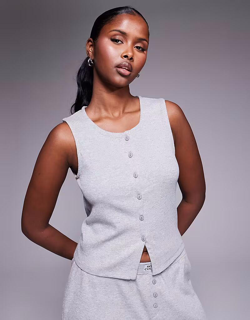 

Жилет Weekend Collective Coord в рубчик серого меланжевого цвета Asos Weekend Collective