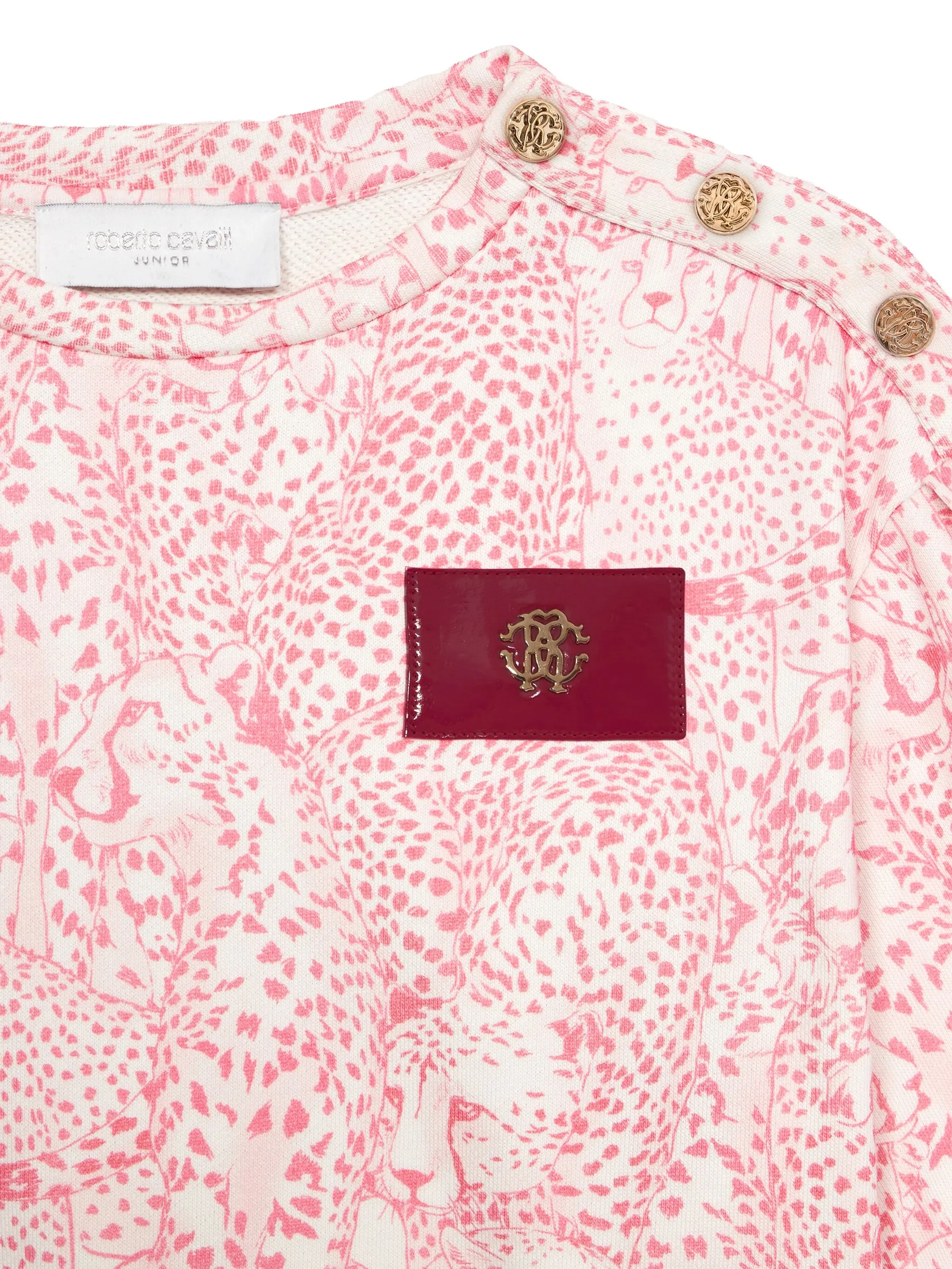 Толстовка с леопардовым принтом Roberto Cavalli Junior, розовый — фото 4