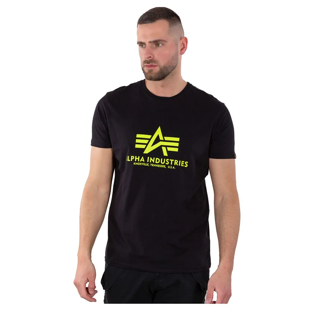 

Футболка с коротким рукавом Alpha Industries Basic Neon Print, черный