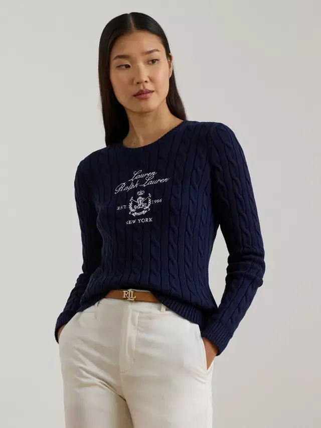 Вязаный свитер Lauren Rinett с рельефной вязкой косичка Ralph Lauren
