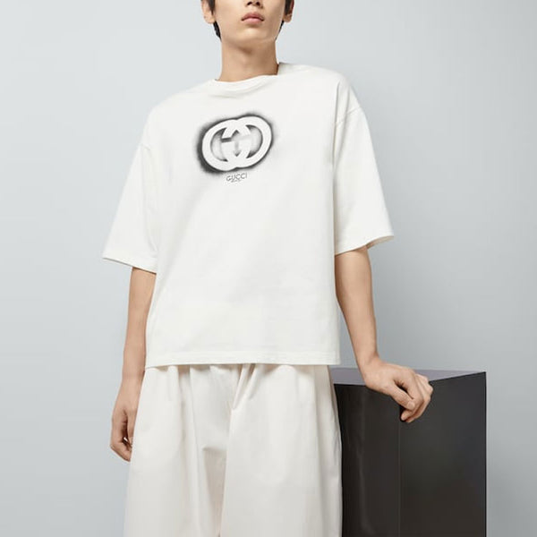 Футболка cotton jersey t-shirt 'off white' Gucci, белый — фото 3