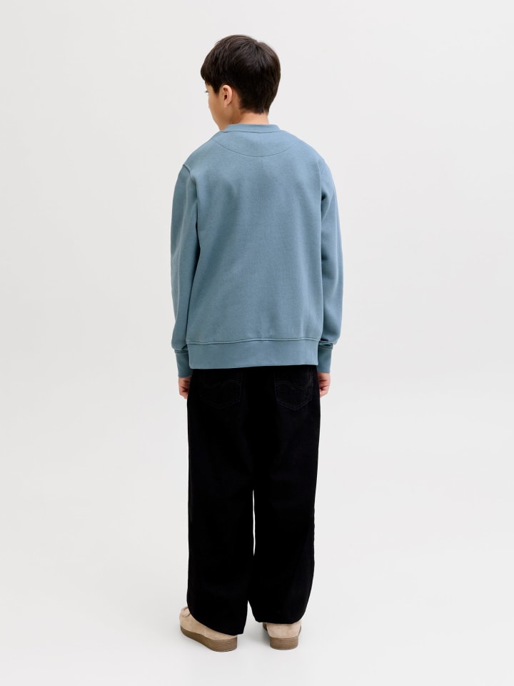 JACK & JONES Junior Толстовка с круглым вырезом, свободного кроя, JJESOHO, цвет «синий мираж» — фото 4