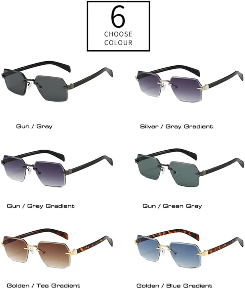 

Женские солнцезащитные очки без оправы, модные градиентные очки с защитой от УФ-излучения UV400, мужские солнцезащитные очки в стиле панк SZVVBKK, Golden Tea Gradient