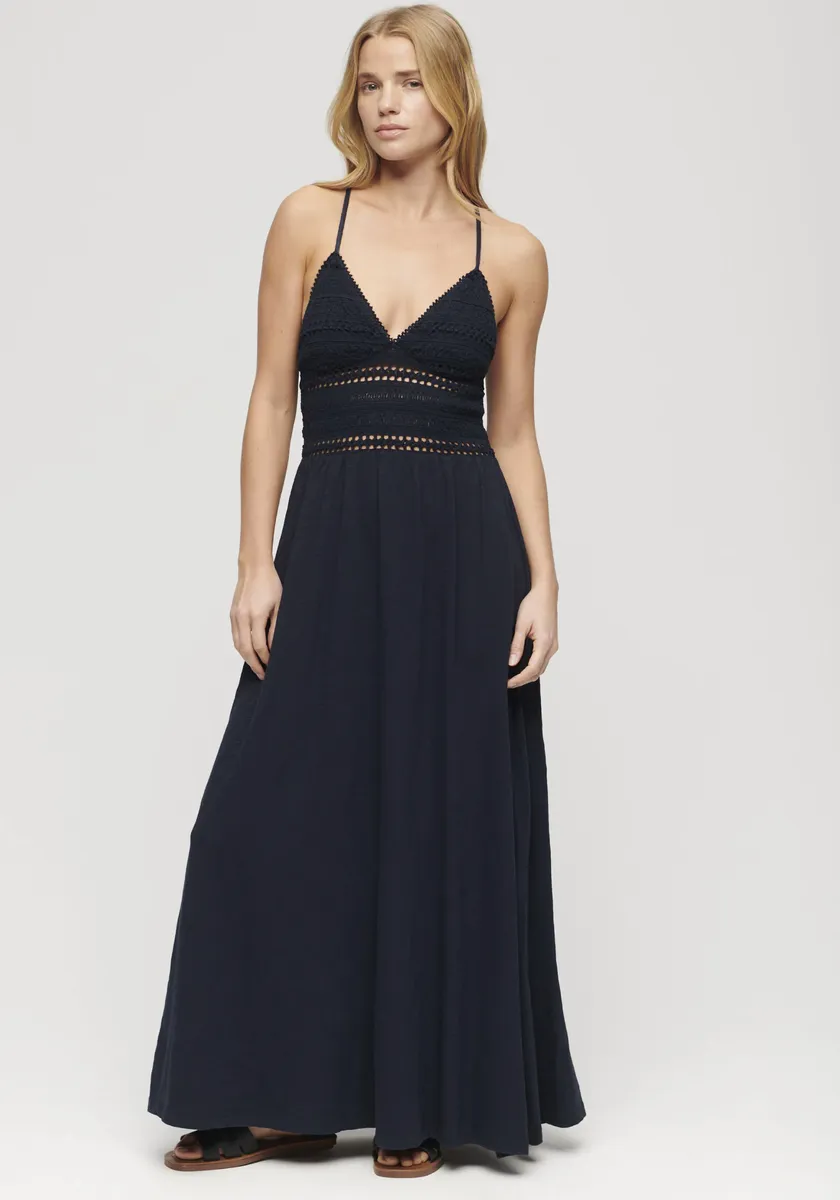 

Трикотажное платье Superdry "JERSEY LACE MAXI DRESS", цвет Eclipse Navy