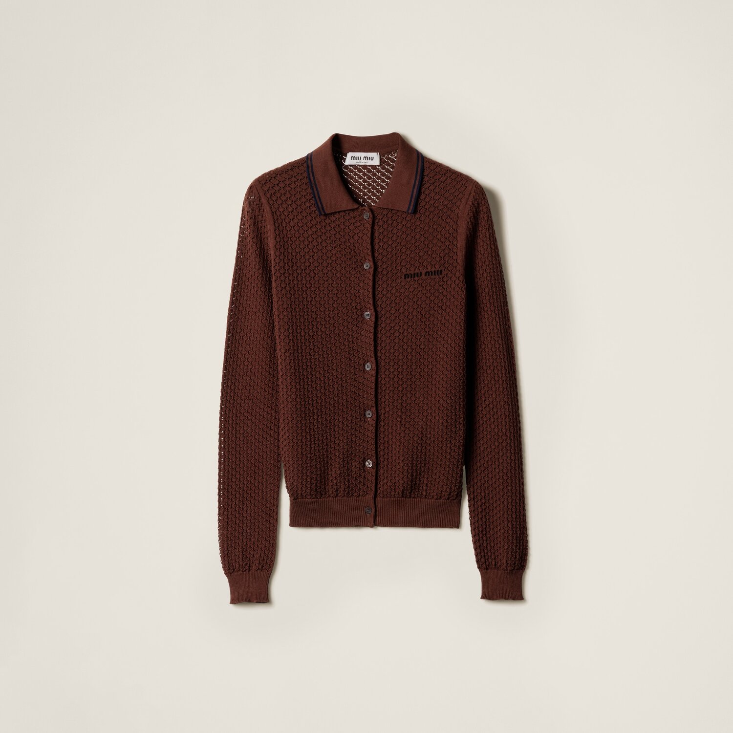 

Хлопковый кардиган MIU MIU, какао коричневый