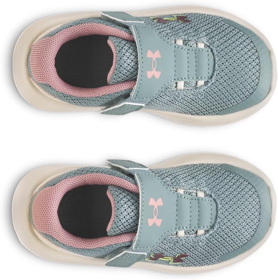 Детские кроссовки Under Armour Baby Girls' Surge 4 с альтернативной застежкой, (323) Serpentine/Stone/Metallic Tourmaline Pink — фото 4