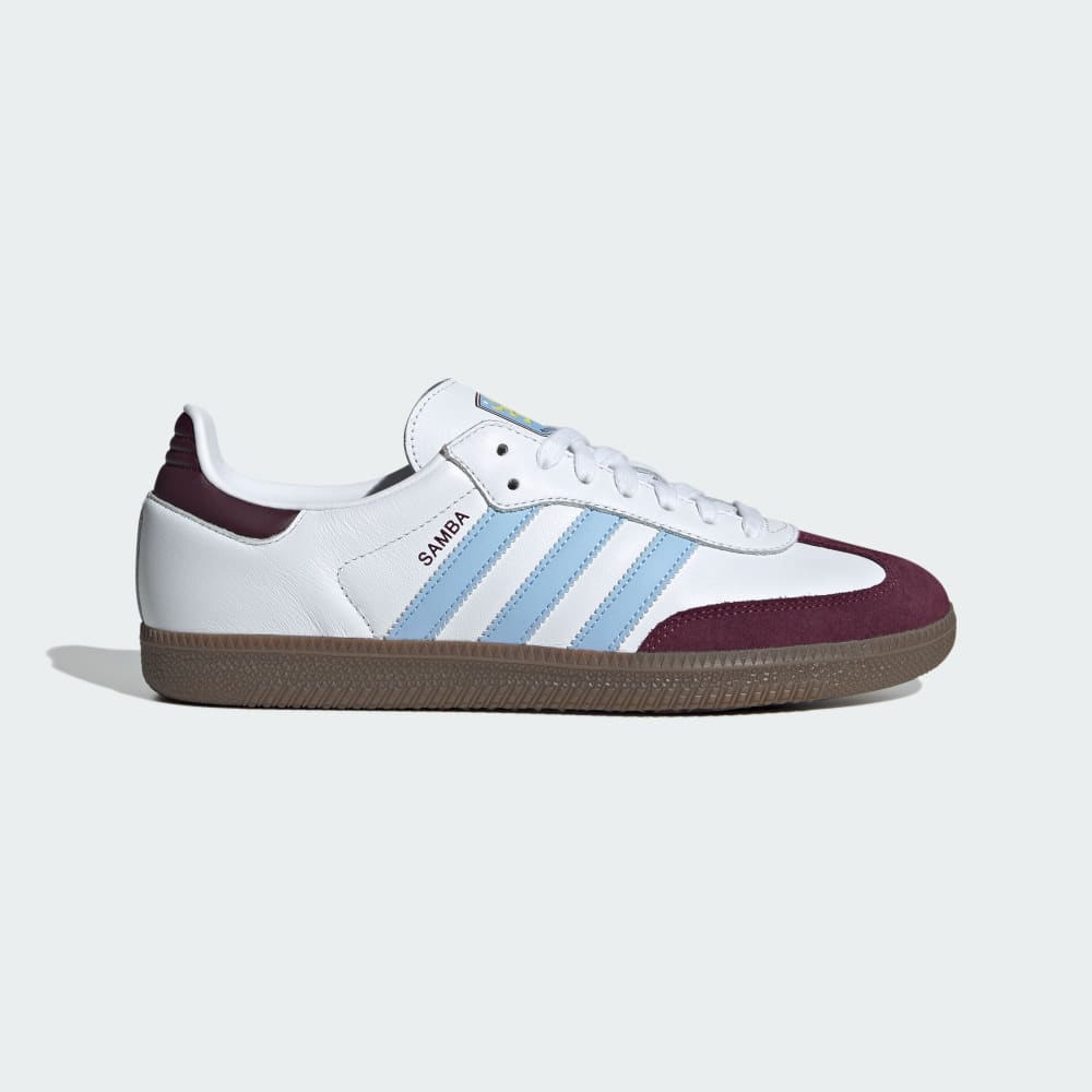 

Кроссовки Adidas Samba Aston Villa FC Shoes, цвет Cloud White/Maroon/Glow Blue