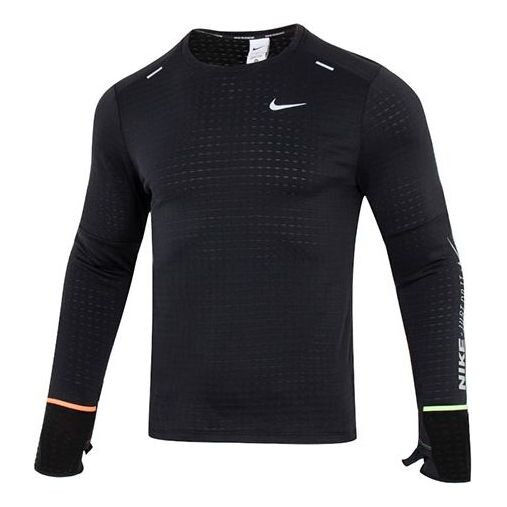 

Футболка Nike M Nk TF Turf Rpl Elmnt Crew Tip Tee 'Black White', черный