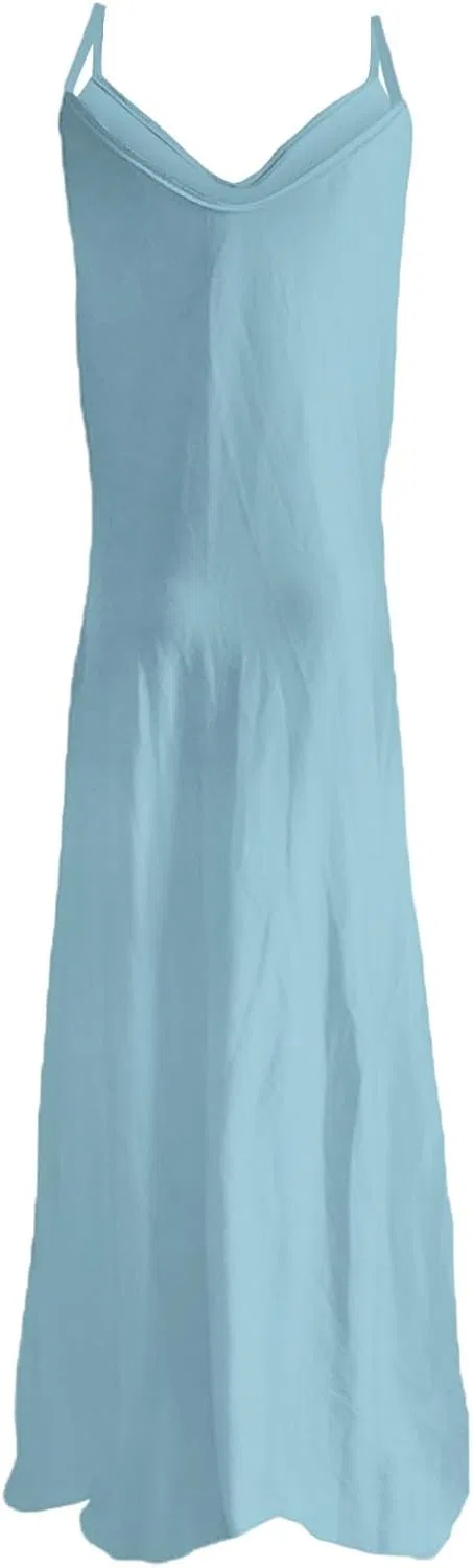 Женский летний сарафан с цветочным принтом на бретелях V-neck, Sky Blue — фото 4