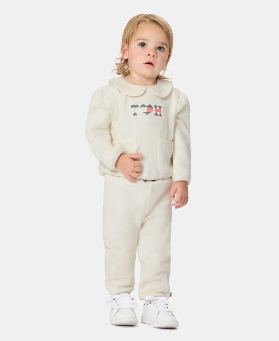 Комплект из топа и брюк с длинным рукавом Tommy Hilfiger, Egret