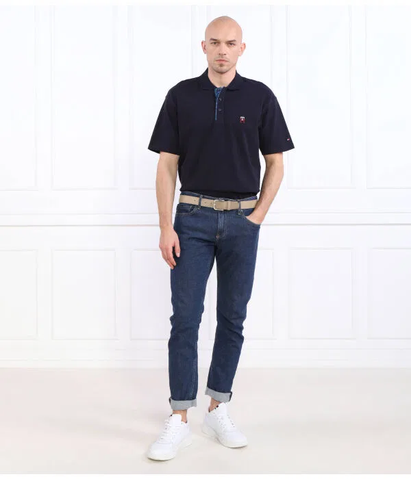 Мужское поло с принтом Polo Monogram Placket Archiv Tommy Hilfiger, Blu Marino — фото 2