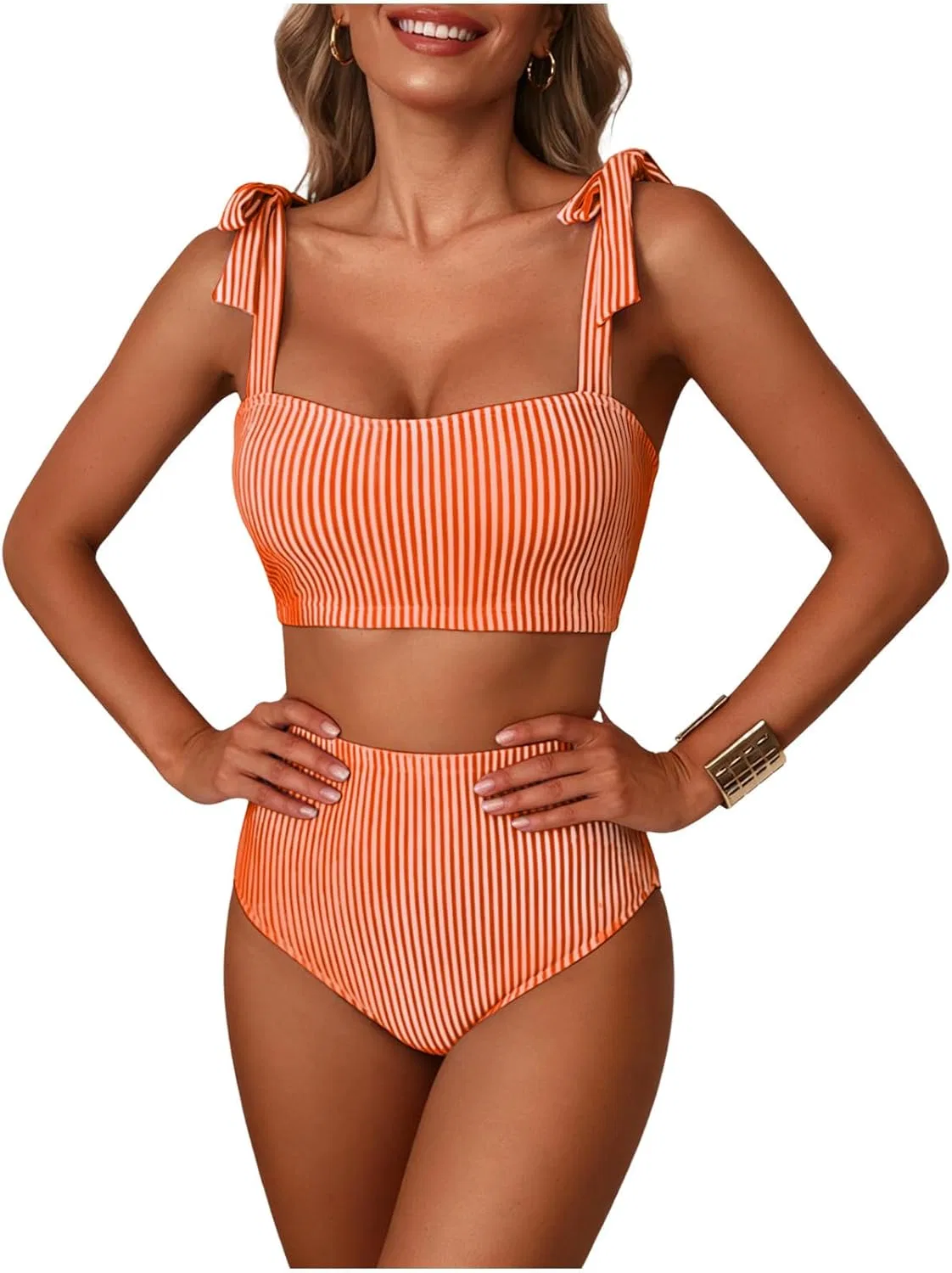 Женский танкини с завязками на плечах, Orange