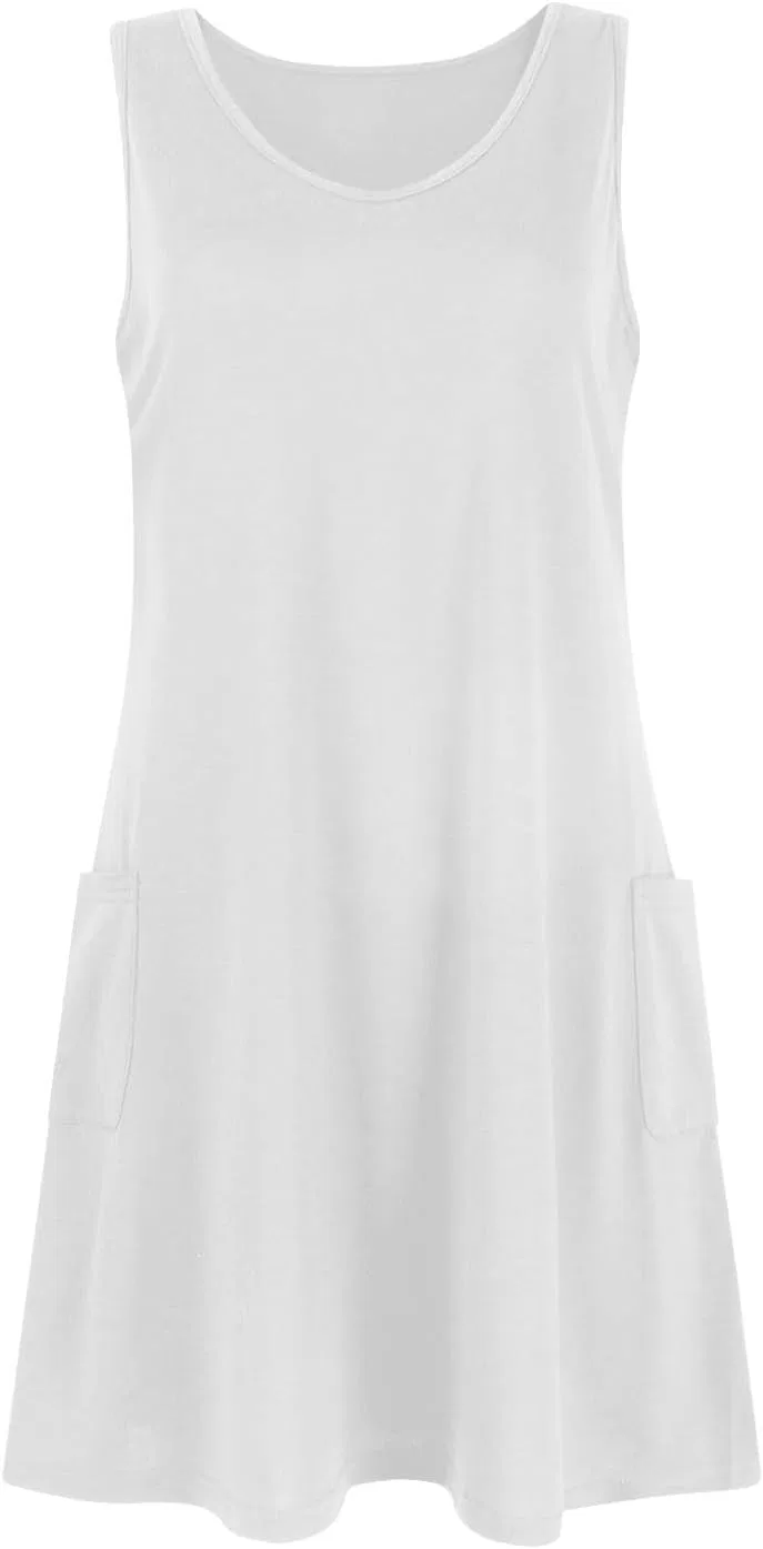 Женское короткое платье A-силуэта с V-образным вырезом Summer Dresses, White — фото 4