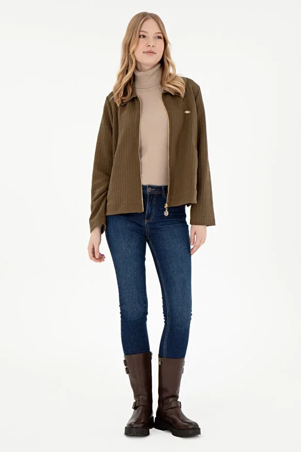 Женские свитшот с длинным рукавом U.S. Polo Assn., Khaki — фото 4