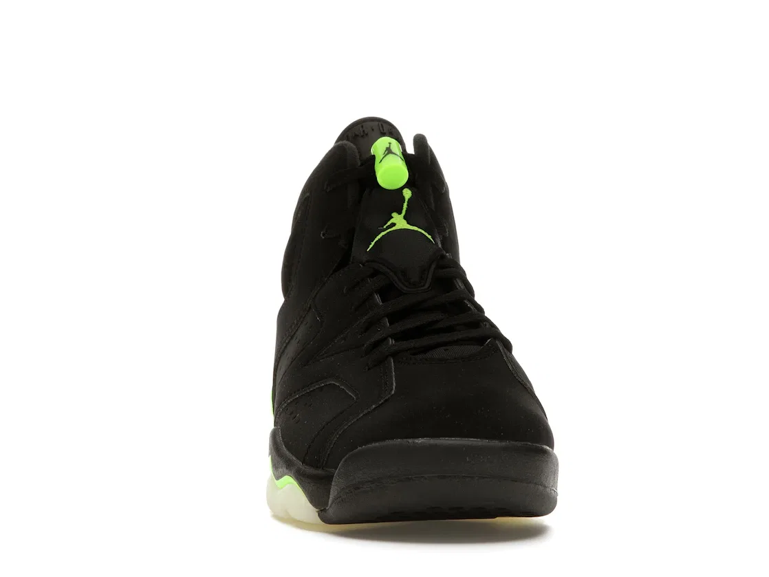 Детские кроссовки с принтом Jordan 6 Retro Electric Green GS Jordan, Black/Electric Green — фото 2