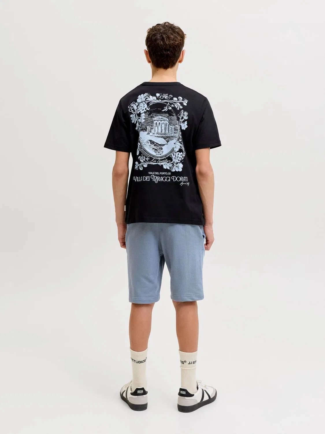 Шорты джоггеры из футера Jack & Jones Junior, синие — фото 3