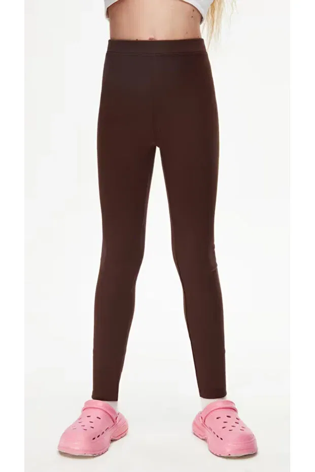 Детские спортивные леггинсы для девочек с длинным штанином Rutbil Sports, Brown — фото 4
