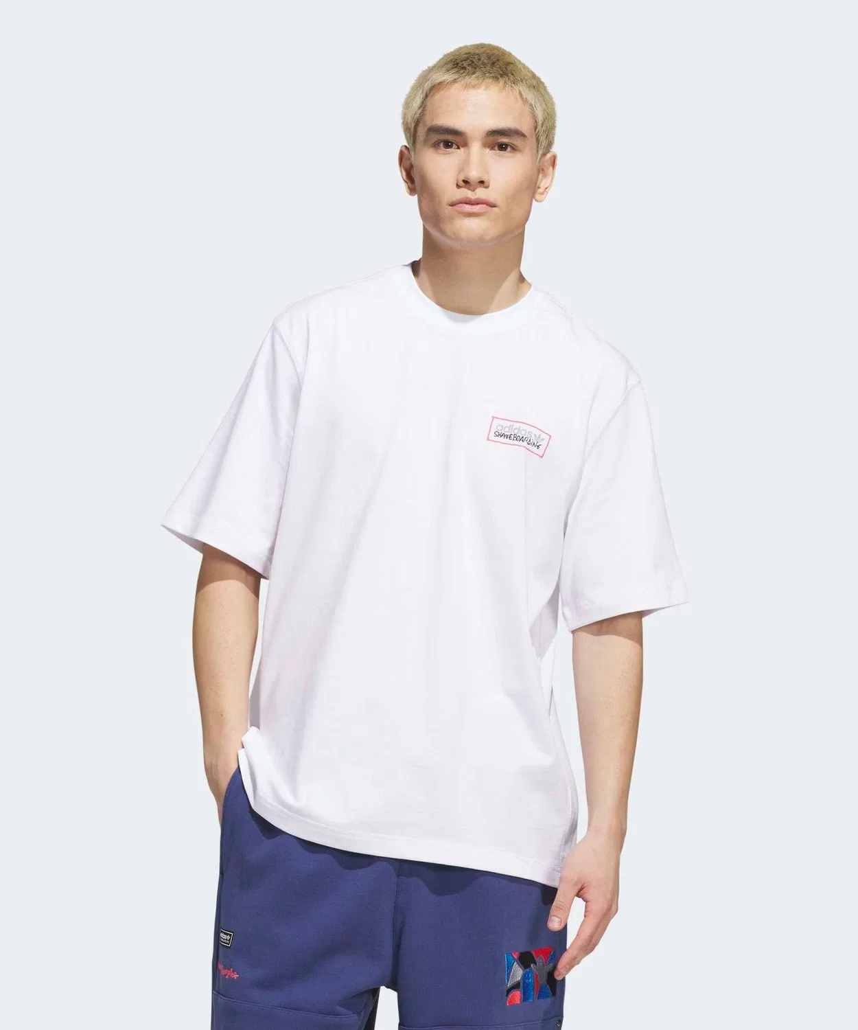 Мужская футболка с коротким рукавом, свободного кроя Mark Gonzales Modernist Adidas, White — фото 3