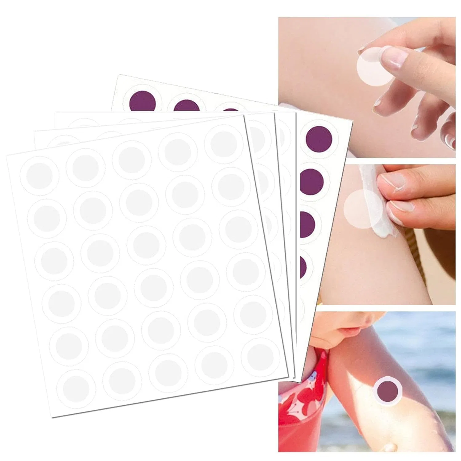 UV Sun Protection Stickers, 120 шт, Transparent to Purple Generic