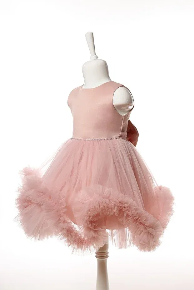 Детское платье для девочек с рюшами Miss Ayışığı, Pink