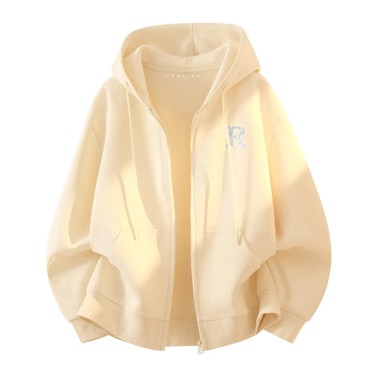 Детская куртка-худи на молнии с капюшоном Tonlion, Light Beige