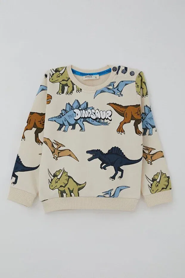 Детский спортивный комплект для мальчиков с принтом Roaring Powerful Dinosaurs Breeze, Nude Color — фото 2